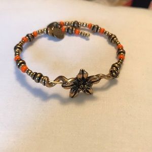 Alex and Ani Vintage Sixty-Six orange flower wrap